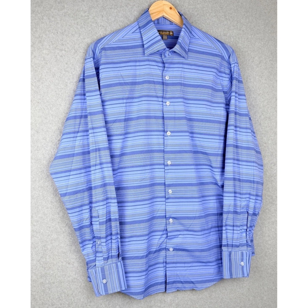 Peter Millar Summer Comfort Button Up Shady Oaks Golf Dress Shirt  Men Large
